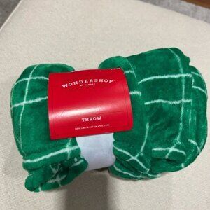 Wondershop Green Plaid Throw Blanket - NEW